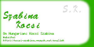 szabina kocsi business card